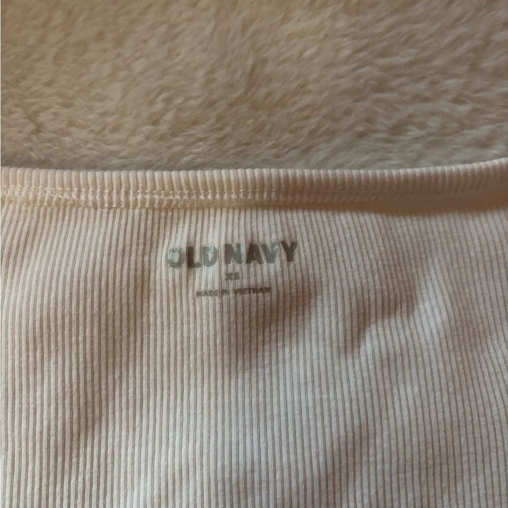 Cream Ribbed Square Neck Top - Picture 2 of 2